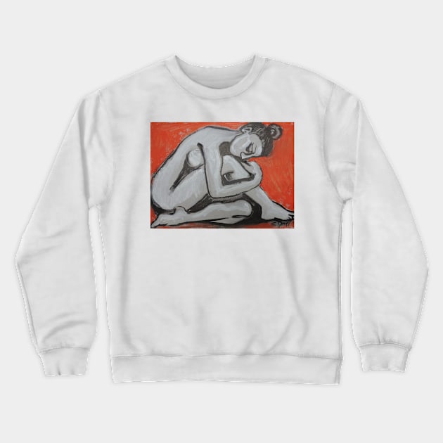 Posture 4 - Female Nude Crewneck Sweatshirt by CarmenT